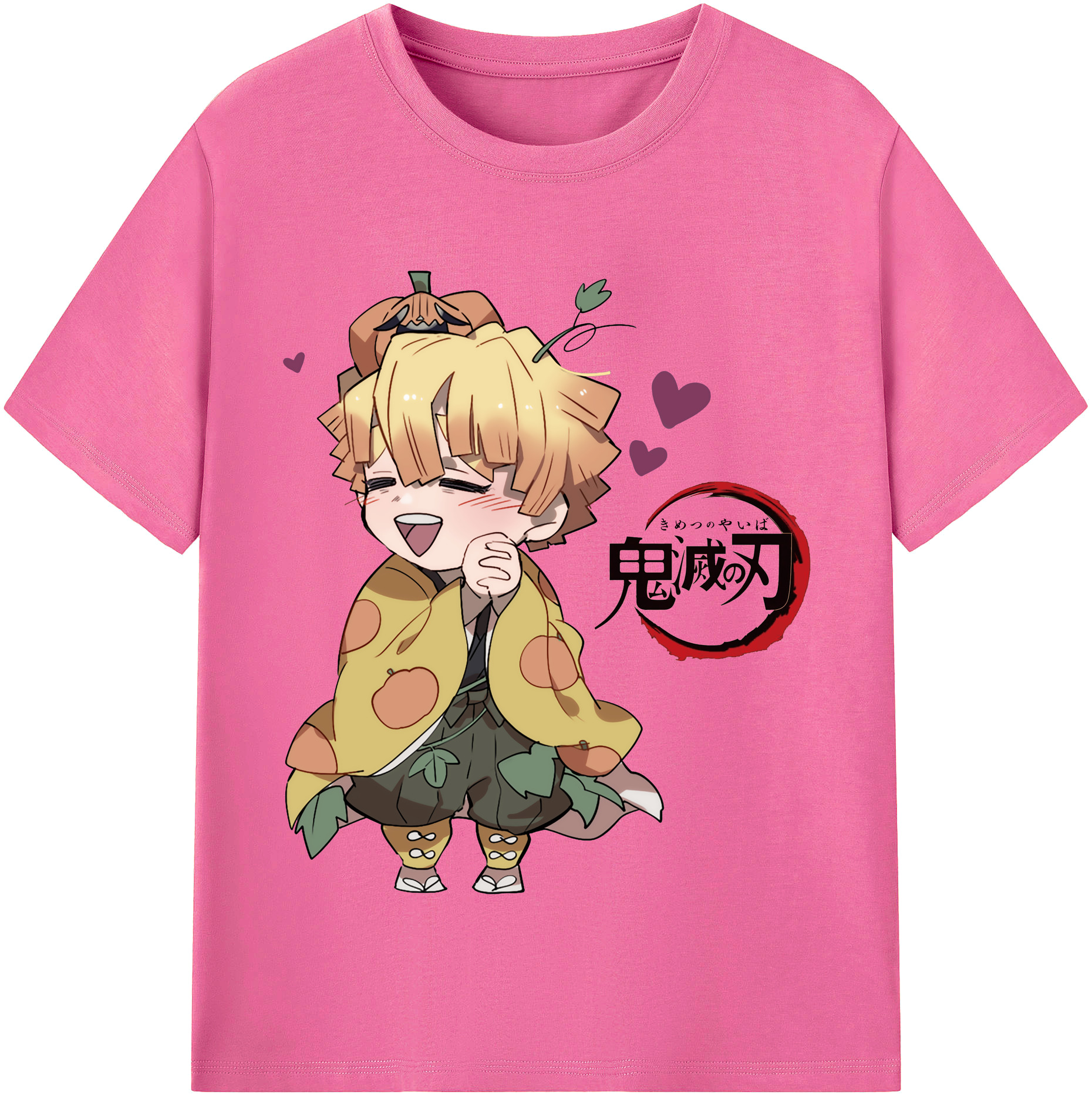 （画像用） 鬼滅の刃（きめつのやいば）我妻 善逸／あがつま ぜんいつ Agatsuma Zenitsu レディースカジュアルプリントTシャツ（綿100％）